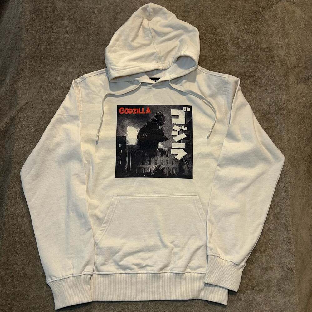 BIOWORLD Impact Cream Godzilla Graphic Hoodie, Size S